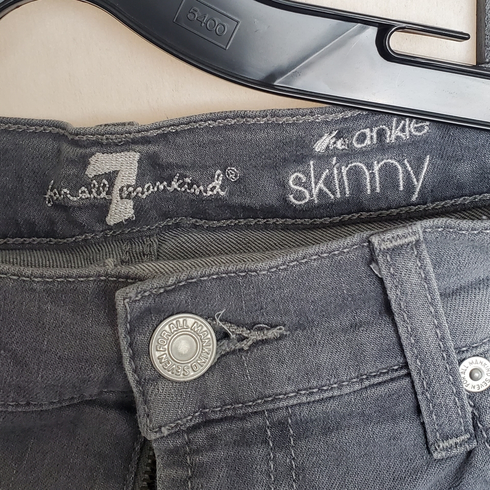 7 For All Mankind Women's Charcoal Ankle Jeans